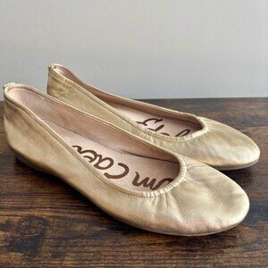 Sam Edelman| Women’s Size 6 Felicia Gold Slip-on Leather Ballet Flats